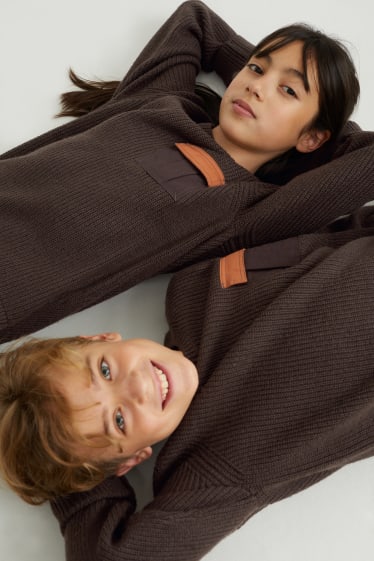 Dzieci - Sweter - genderneutral - ciemnobrązowy