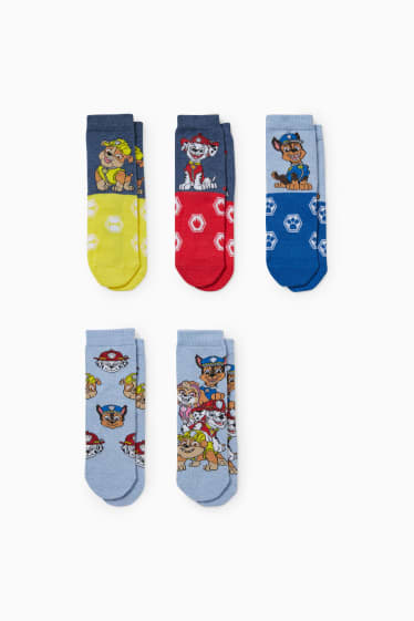 Dětské - Multipack 5 ks - Tlapková patrola - ponožky s motivem - modrá