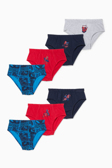 Bambini - Confezione da 7 - Uomo Ragno - slip - rosso