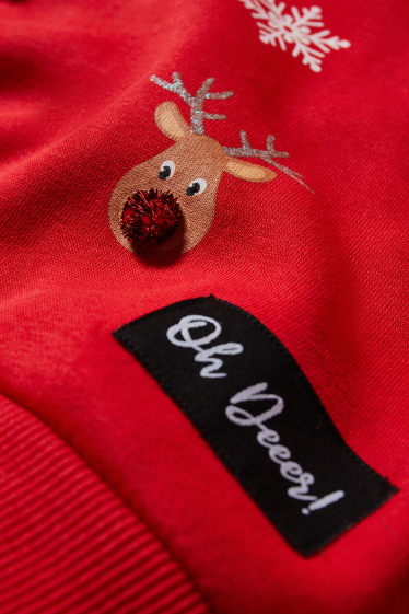 Kinderen - Hoodie voor de kerst - Rudolf - rood