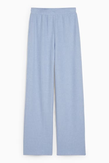 Femmes - CLOCKHOUSE - pantalon en maille - loose fit - bleu clair