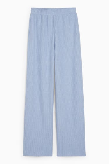 Women - CLOCKHOUSE - knitted trousers - loose fit - light blue