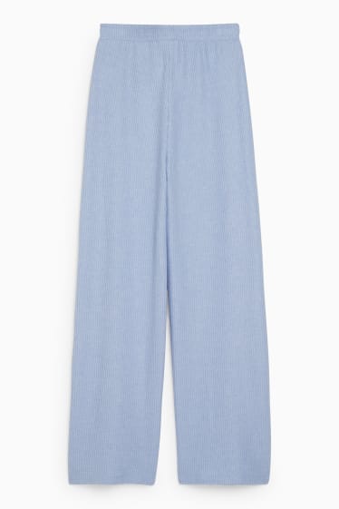 Women - CLOCKHOUSE - knitted trousers - loose fit - light blue