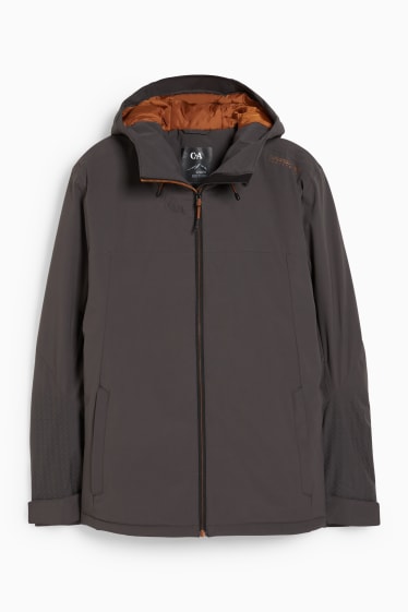 Men - Ski jacket with hood - dark gray