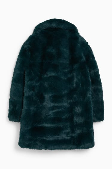 Women - Faux fur jacket - dark green