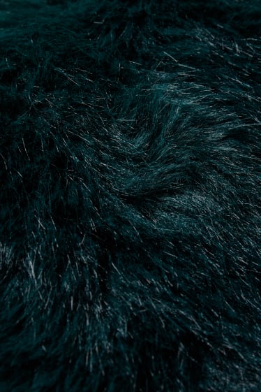 Women - Faux fur jacket - dark green