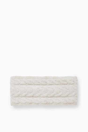 Women - Headband - cable knit pattern - cremewhite