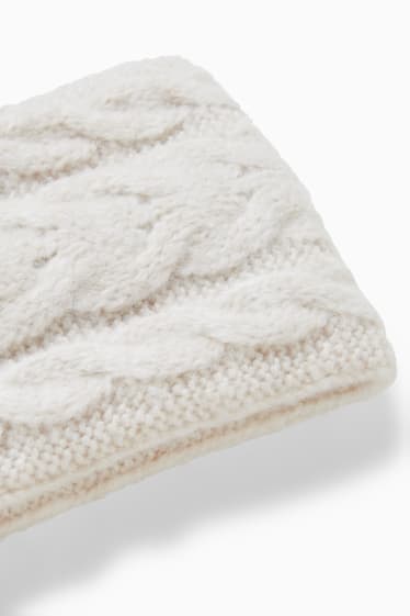 Femmes - Bandeau de front - motif tressé - blanc crème