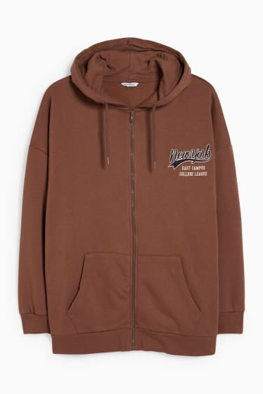 Women - CLOCKHOUSE - zip-through sweatshirt with hood - brown