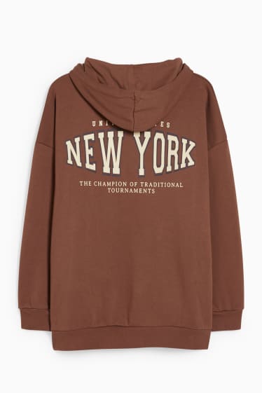 Women - CLOCKHOUSE - zip-through sweatshirt with hood - brown