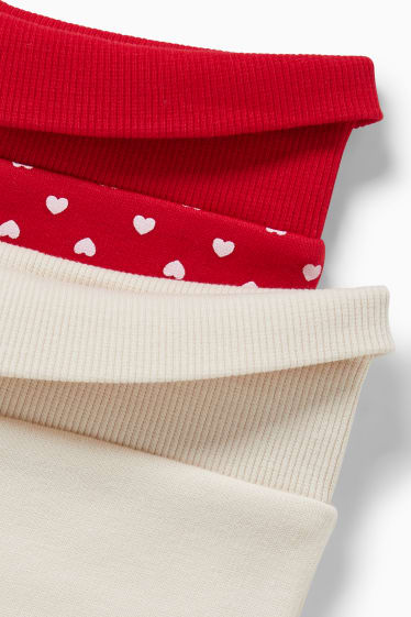 Neonati - Confezione da 2 - leggings termici natalizi per neonati - rosso