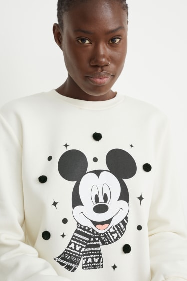 Dames - Sweatshirt - Mickey Mouse - crème wit