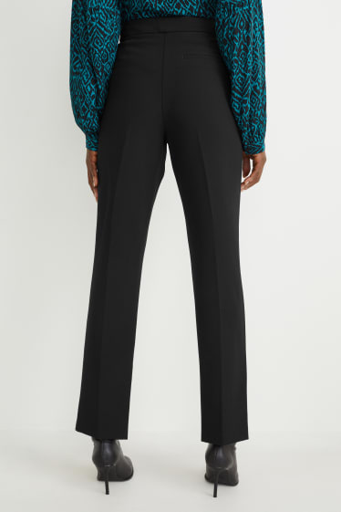 Mujer - Pantalón de tela - high waist - straight fit - negro