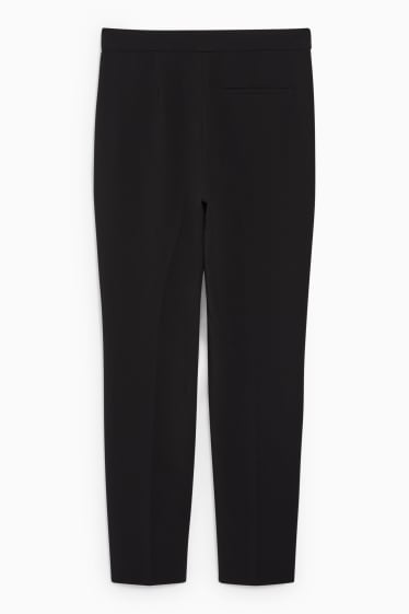 Femmes - Pantalon de toile - high waist - coupe droite - noir