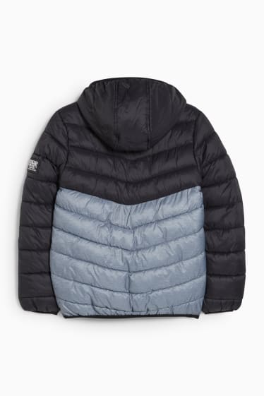 Children - Quilted jacket with hood - black