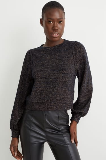 Damen - Crop Sweatshirt - dunkelblau