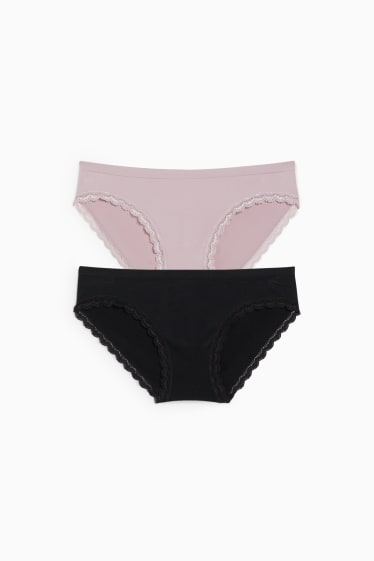 Donna - Confezione da 2 - slip premaman - senza cuciture - LYCRA® - nero