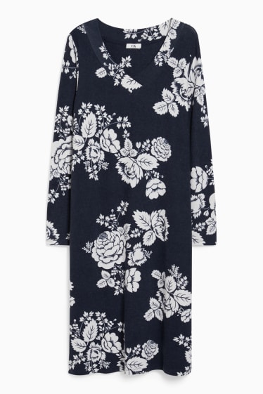 Women - Nightdress - floral - dark blue