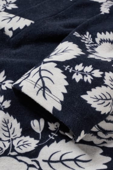 Dona - Camisa de dormir - de flors - blau fosc