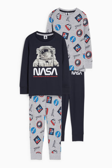 Bambini - Confezione da 2 - NASA - pigiama - 4 pezzi - blu scuro