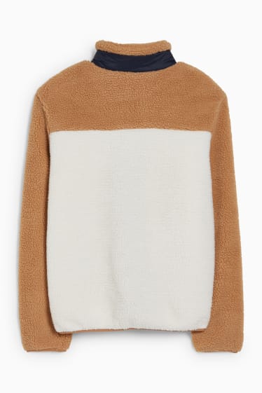 Hommes - CLOCKHOUSE - veste en peluche - blanc crème
