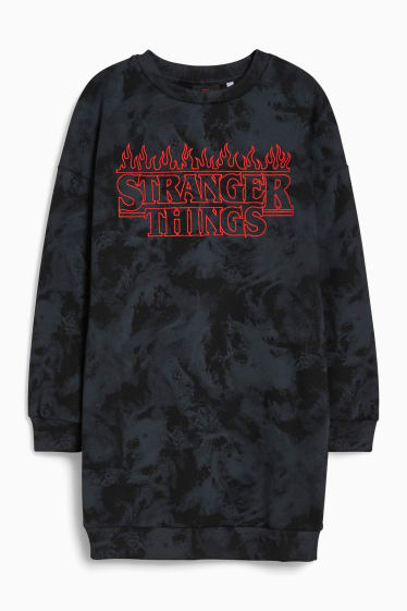 Enfants filles - Stranger Things - robe en molleton - noir