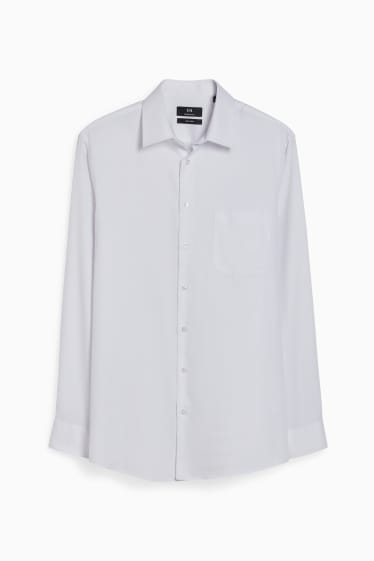 Home - Camisa formal - regular fit - coll kent - blanc
