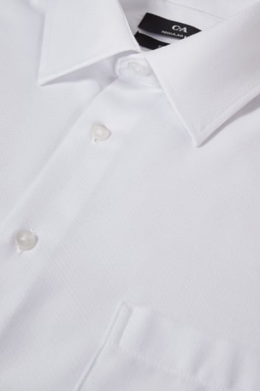 Mężczyźni - Koszula biznesowa - regular fit - kołnierzyk kent - biały