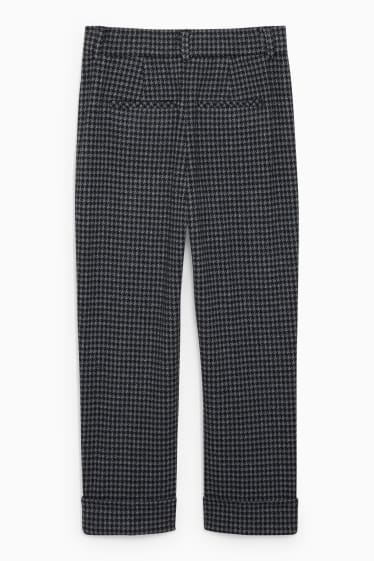 Femei - Pantaloni - talie înaltă - tapered fit - gri închis