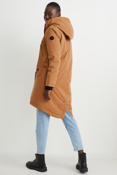 Donna - Giacca impermeabile con cappuccio - marrone chiaro