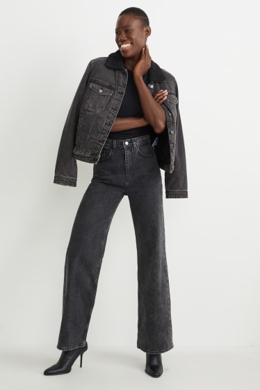 Dames - Loose fit jeans - high waist - LYCRA® - jeansgrijs