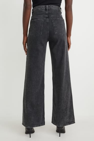Dames - Loose fit jeans - high waist - LYCRA® - jeansgrijs