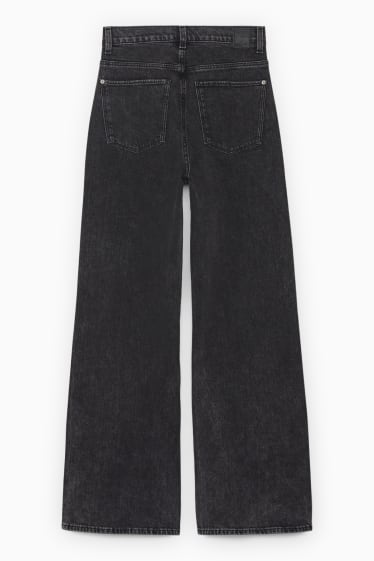 Women - Loose fit jeans - high waist - LYCRA®  - denim-gray