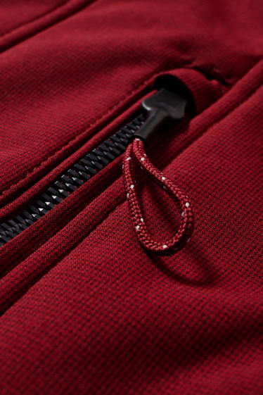 Damen - Softshelljacke mit Kapuze - dunkelrot
