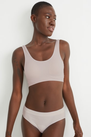 Femmes - Brassière - ampliforme - sans coutures - rose