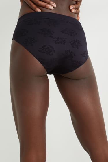 Dames - Set van 3 - slip - naadloos - LYCRA® - donkerblauw