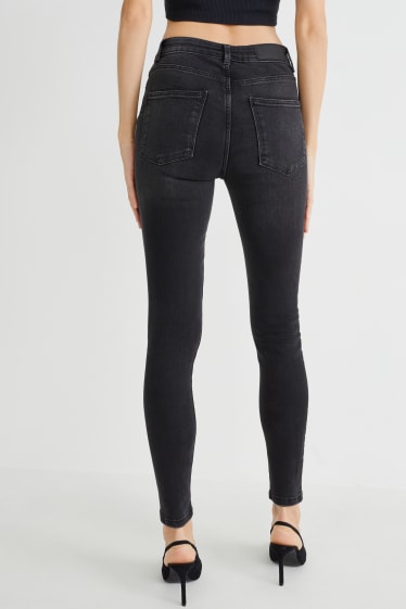 Women - Skinny jeans - high waist - LYCRA® - denim-dark gray