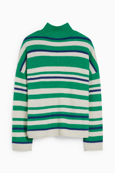 Femmes - Pullover - à carreaux - vert / blanc crème