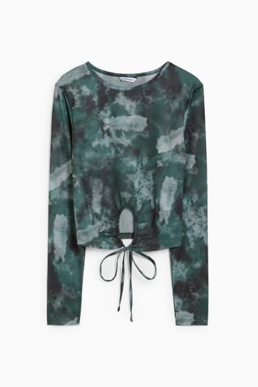 Women - CLOCKHOUSE - cropped long sleeve top - dark green