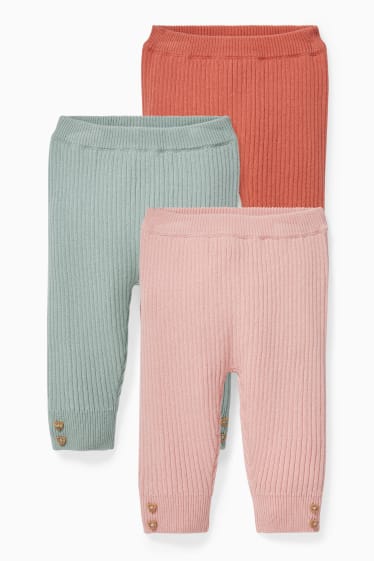 Babies - Baby knit leggings - coral