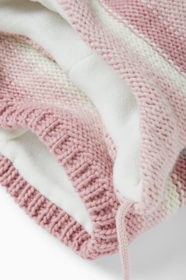 Baby Girls - Set - baby hat and snood - 2 piece - striped - rose