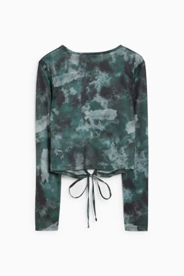 Dona - CLOCKHOUSE - samarreta crop de màniga llarga - verd fosc