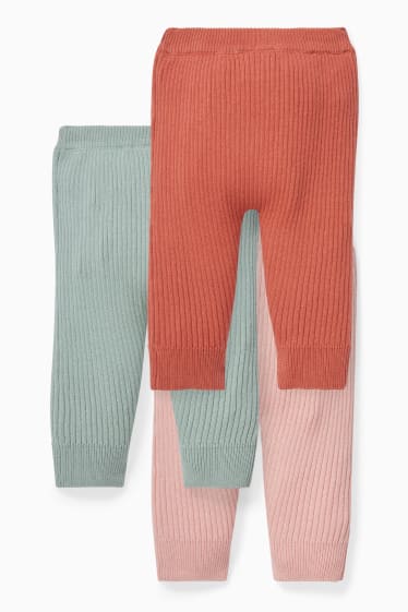 Babies - Baby knit leggings - coral