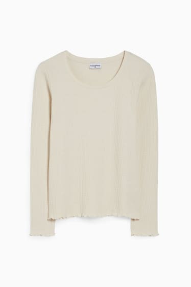 Donna - CLOCKHOUSE - maglia a maniche lunghe - beige chiaro