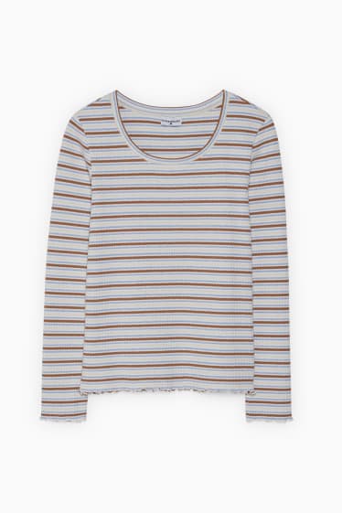 Teens & young adults - CLOCKHOUSE - long sleeve top - striped - beige