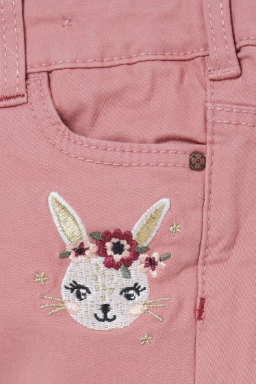 Enfants filles - Pantalon doublé - skinny fit - rose foncé