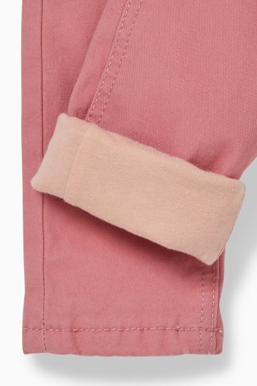 Enfants - Pantalon doublé - skinny fit - rose foncé