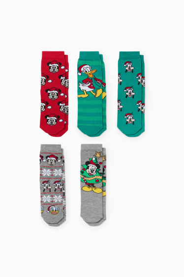 Enfants - Lot de 5 paires - Disney - chaussettes à motif - vert
