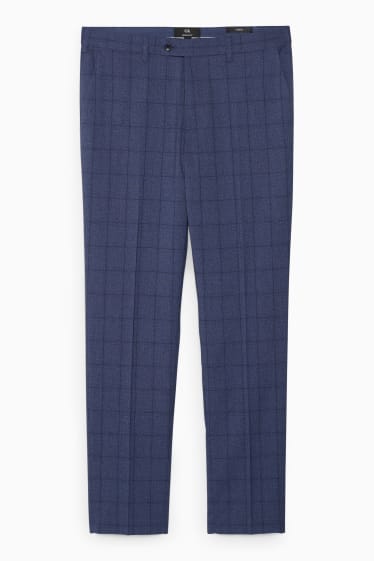 Bărbați - Pantaloni modulari - regular fit - în carouri - albastru închis