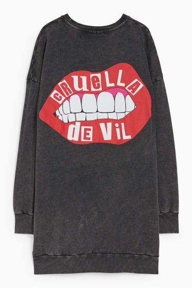 Dames - CLOCKHOUSE - sweatjurk - Cruella de Vil - donkergrijs